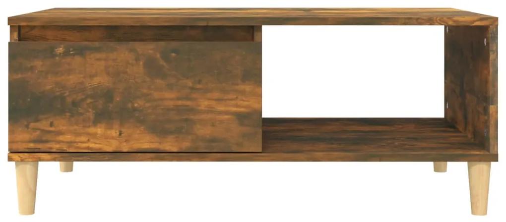 Tavolino da salotto rovere fumo 90x50x36,5 cm legno multistrato