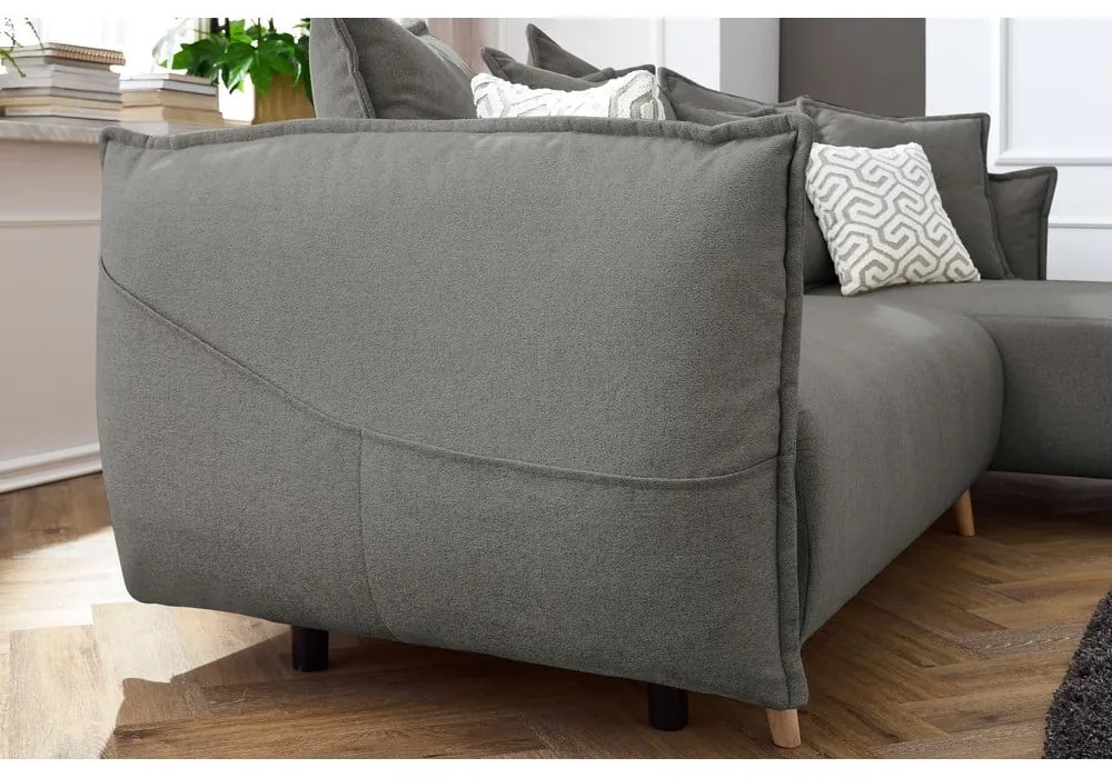 Divano letto angolare grigio chiaro (variabile) Nessa - Bobochic Paris