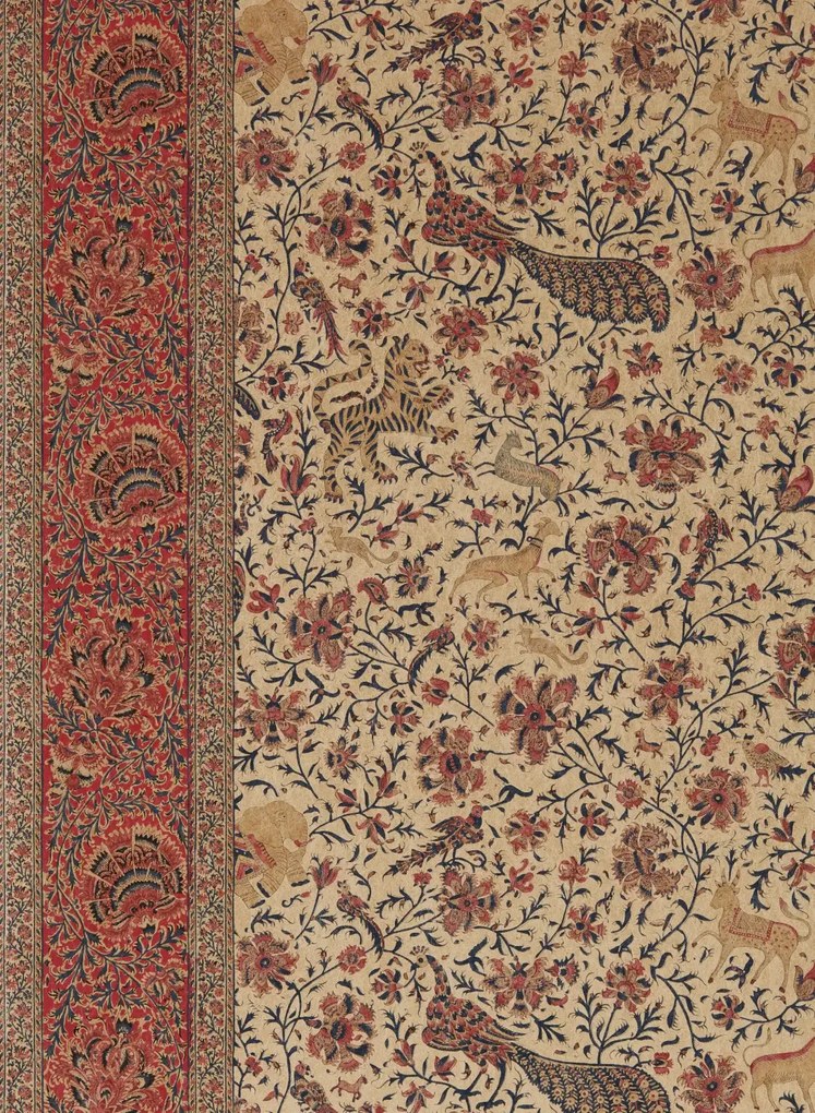 Zoffany Carta da parati Mughal Menagerie - Indigo/ Madder