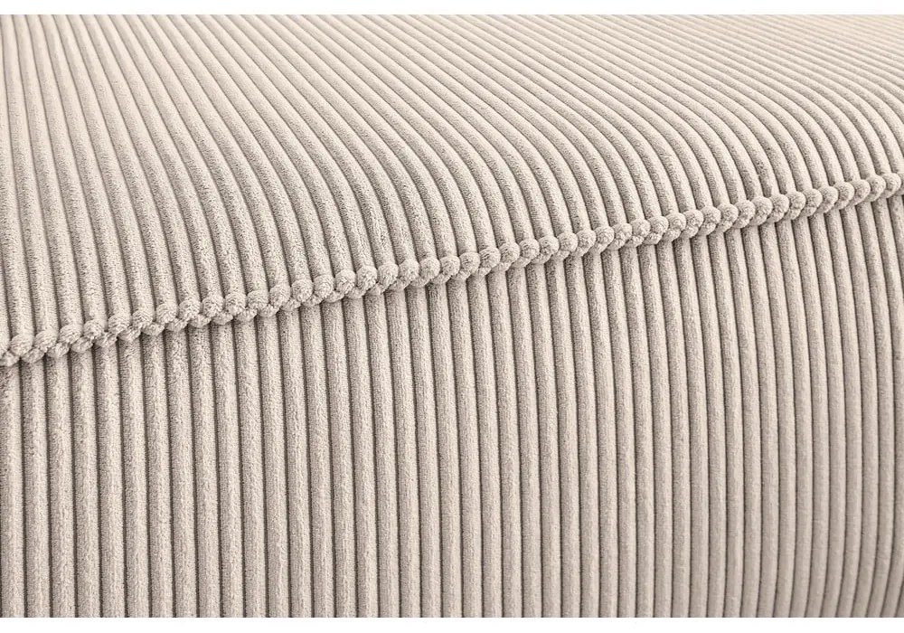 Divano angolare in velluto a coste color crema, angolo destro Nihad modular - Bobochic Paris