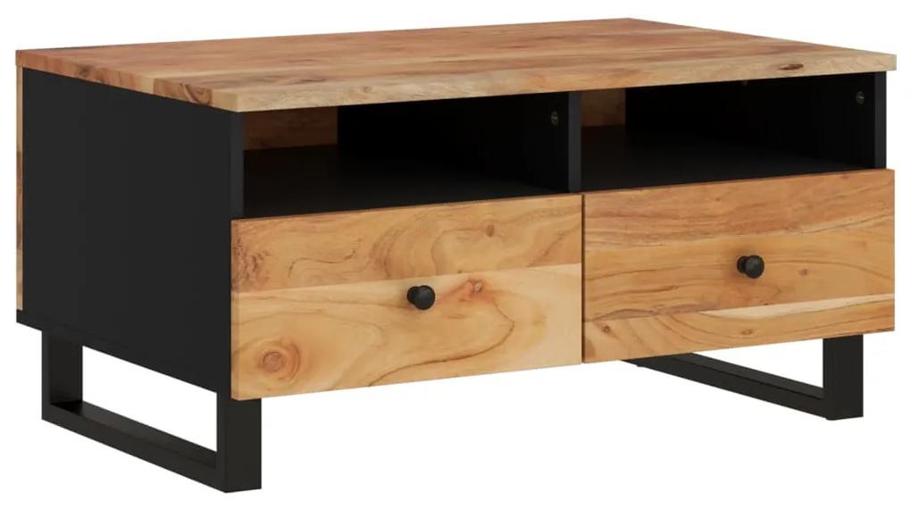 Tavolino da soggiorno 80x54x40 cm massello acacia e multistrato