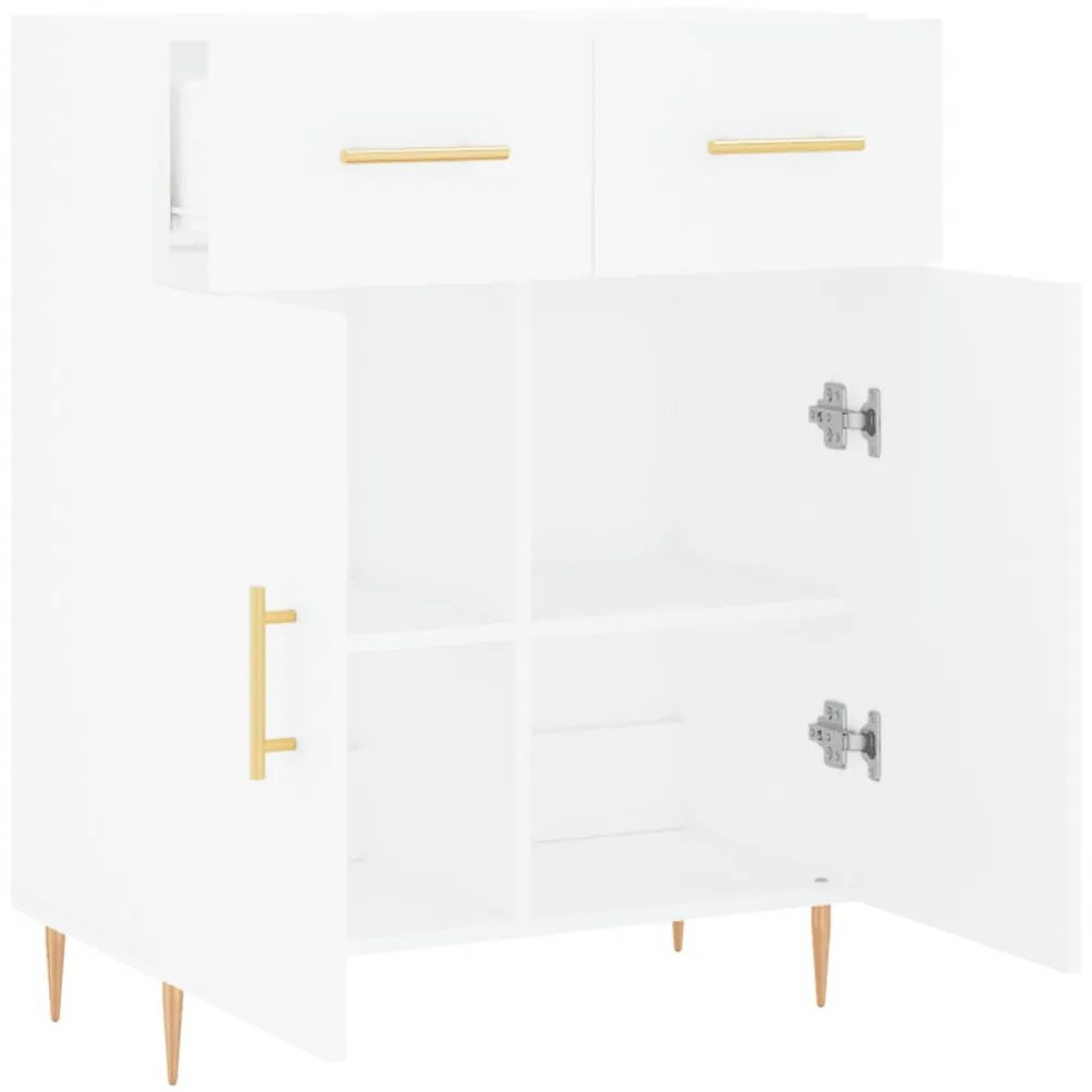 Credenza bianca 69,5x34x90 cm in legno multistrato