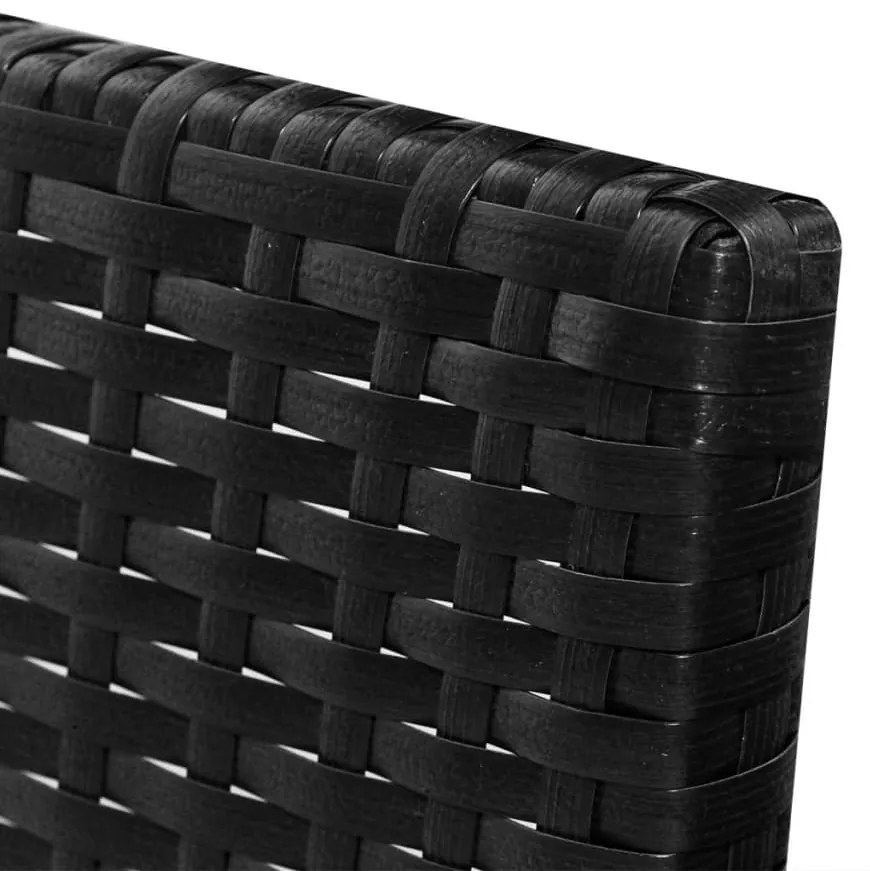 Set salotto da giardino 3pz con cuscini in polyrattan nero