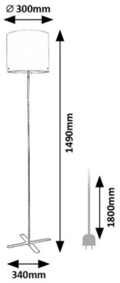 Rabalux 74012 - Lampada da terra IZANDER 1xE27/40W/230V bianco/argento