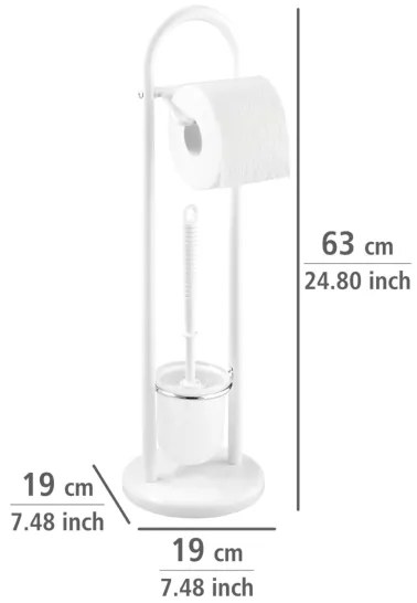 WENKO 17092100 - Scopino WC SIENA 19x63 cm bianco/satinato