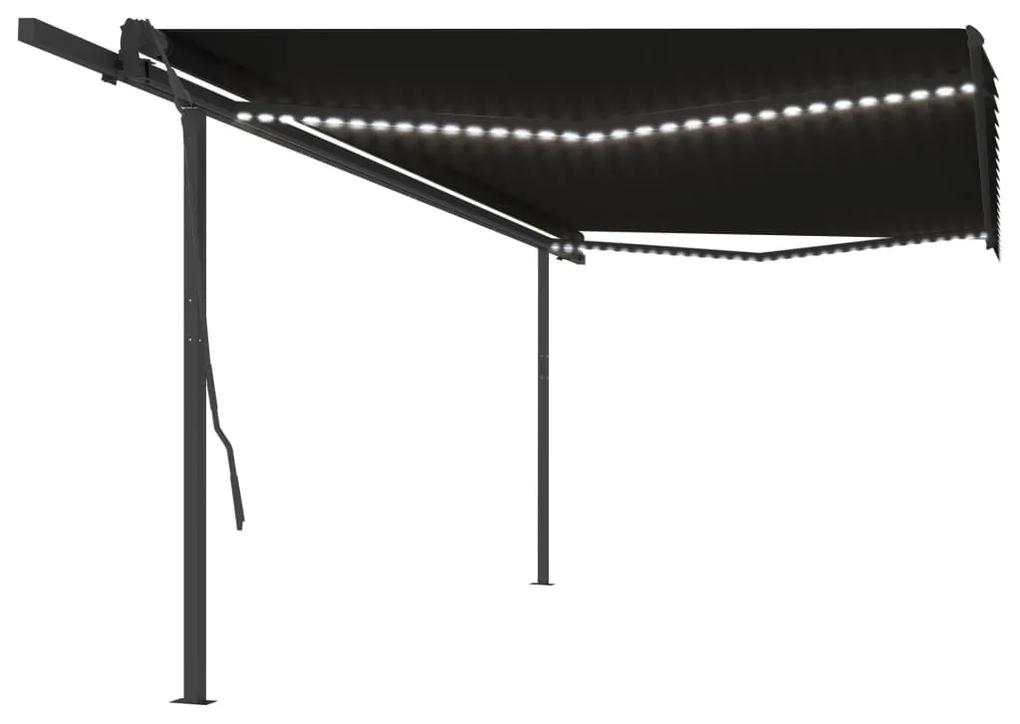 Tenda Automatica con Sensore Vento e LED 5x3,5 m Antracite