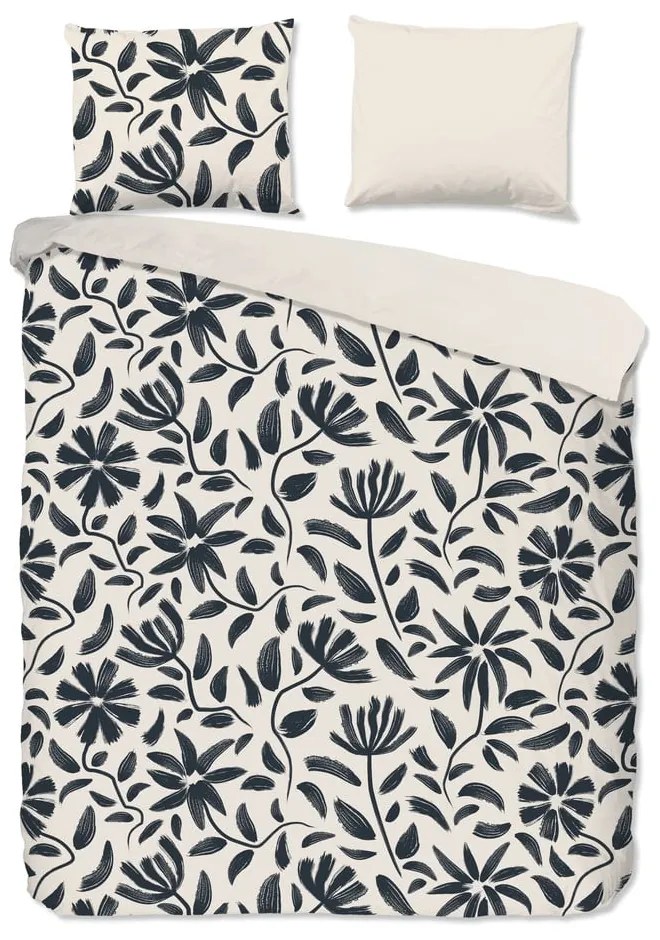 Set copripiumino e federa nero/beige in cotone per letto matrimoniale ed esteso 200x220 cm Emilia – Good Morning