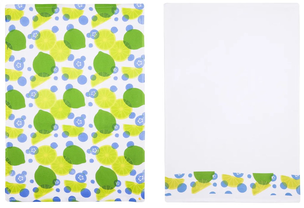 Set 2 strofinacci cucina limoni 50x70 cm cotone