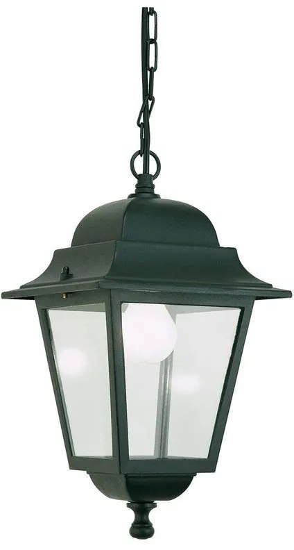 Lampadario Moderno Quadrata nero paralume trasparente E27 SOVIL