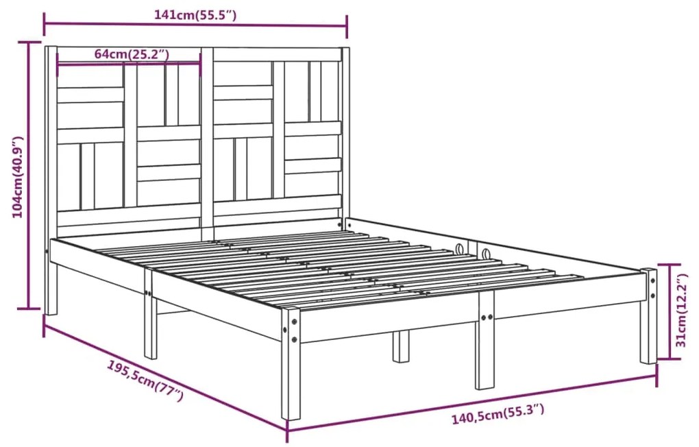 Giroletto in Legno Massello 135x190 cm Double