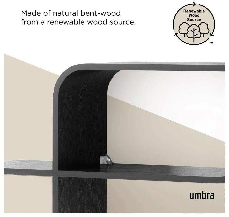 Scaffale a castello in legno di gomma nero 62 cm Montage - Umbra