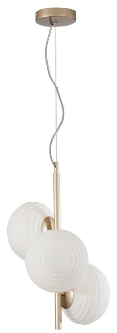 Lampadario Glamour Ripple oro paralume bianco 3x E27 Ø32.5cm LUCE AMBIENTE DESIGN