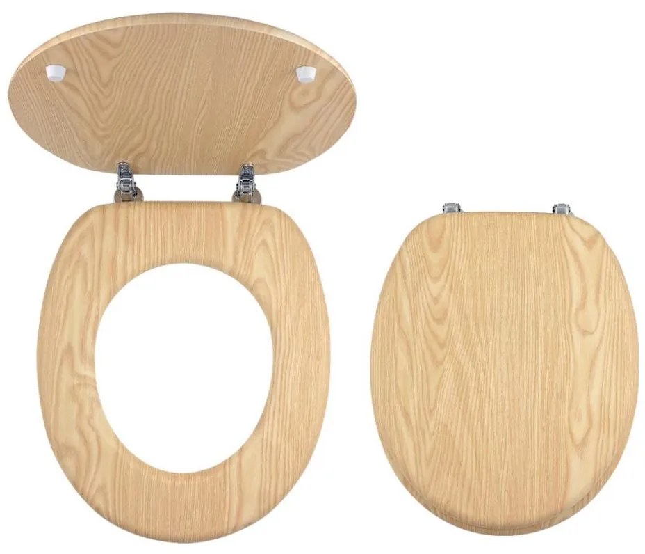 FERRO - Sedile per WC in MDF / finitura frassino