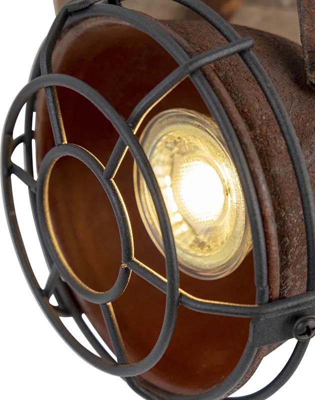 Faretto smart marrone ruggine con legno regolabile incl. WiFi GU10 - Gina