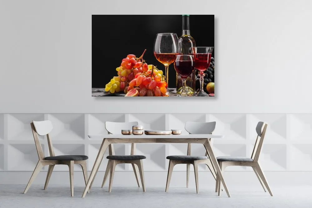 Quadro su tela – Vino e uva