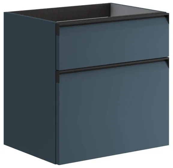 Mobile da bagno sotto lavabo Fusion blu opaco L 59.5 x H 60 x P 45.5 cm 2 cassetti, lavabo non incluso