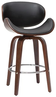 Sgabello da bar design nero e legno scuro WALNUT