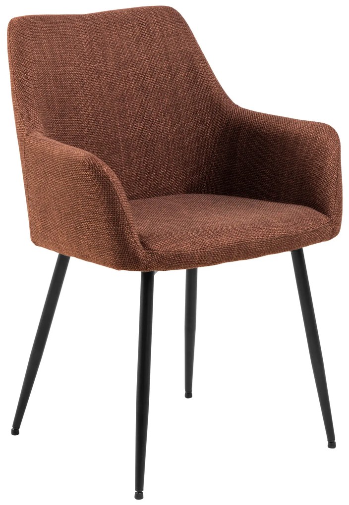 VERA Terracotta (tessuto Basel 44) - MODERNA SEDIA IMBOTTITA PER SOGGIORNO/SALA DA PRANZO LOFT