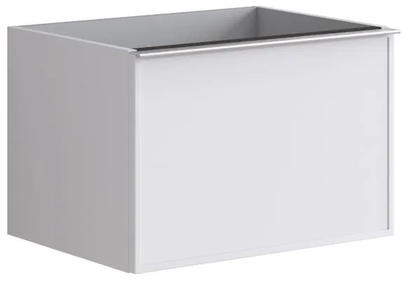 Mobile da bagno sotto lavabo Pixel frame bianco e maniglia alluminio brillante laccato opaco L 60 x H 40 x P 45.5 cm 1 cassetto, lavabo non incluso