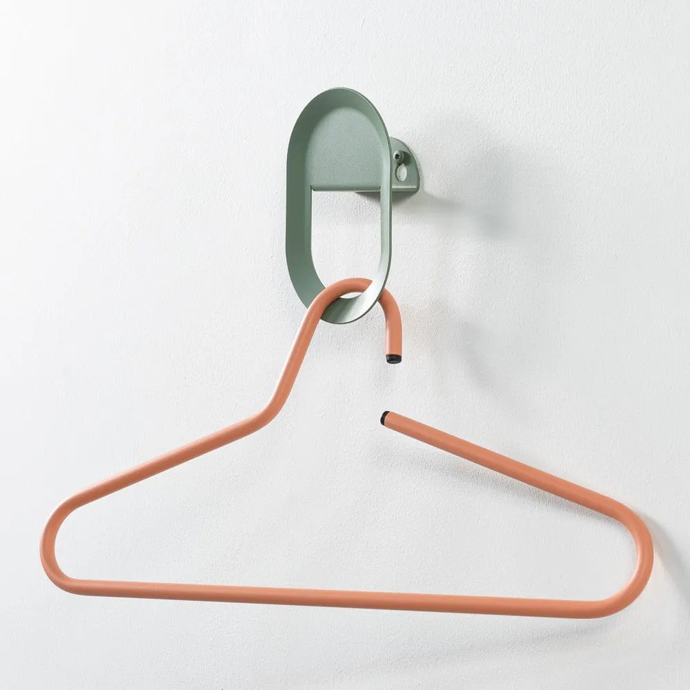 Gancio da parete verde polveroso in acciaio Coucou – Spinder Design