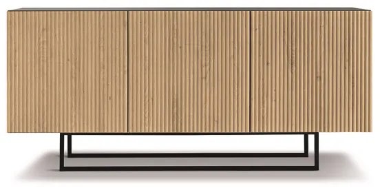 Madia 3 ante in legno 180 cm Antracite e Rovere piedini sagomati - RONDA