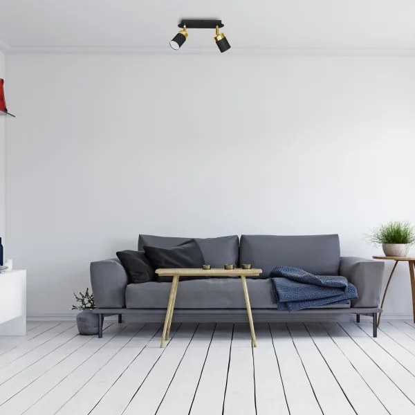 Faretto JOKER 2xGU10/25W/230V nero/oro