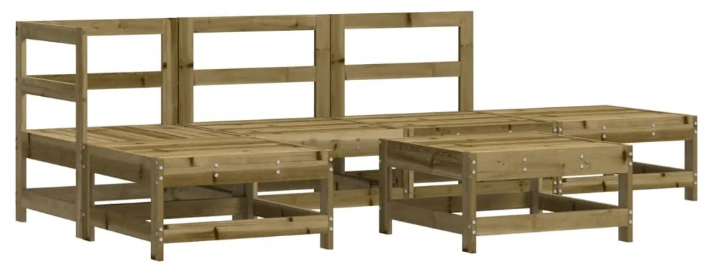 Set salotto da giardino 6 pz in legno impregnato di pino