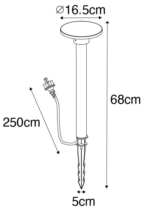 Faretto a picchetto moderno nero con LED IP54 - Skyf
