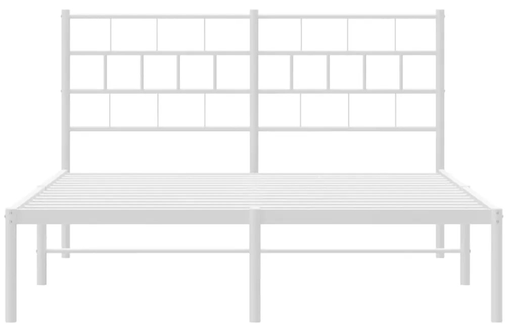 Giroletto con Testiera Metallo Bianco 135x190 cm