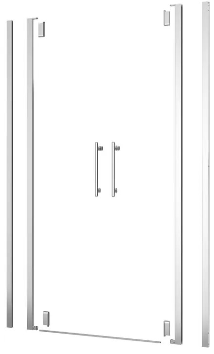 Kit di installazione telaio e ferramenta per cabine doccia ad apertura battente REMIX L 100 x H 195 x P 3.8 cm cromato lucido