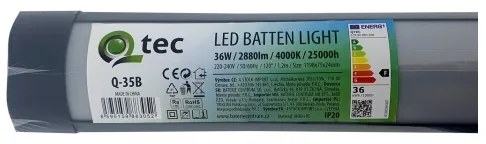 Lampada LED sottopensile QTEC LED/36W/230V 120 cm nero