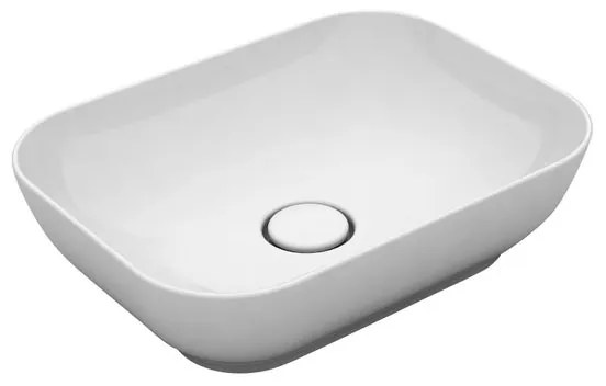 Lavabo da appoggio rettangolare in ceramica L 50 x P 20 x H 14 cm bianco