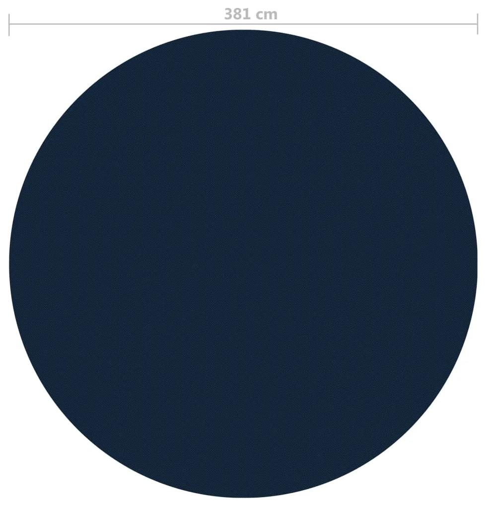 Pellicola Galleggiante Solare PE per Piscina 381 cm Nero e Blu