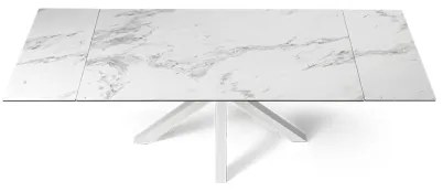Tavolo cucina allungabile 240 cm piano grčs porcellanato Bianco JACKY