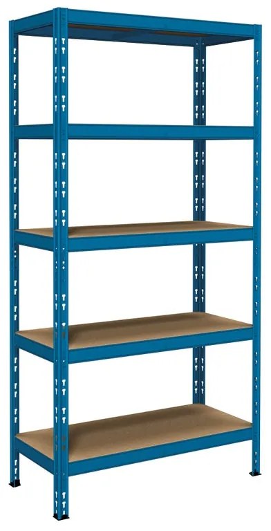 Scaffale in kit 5 ripiani Pokerino L 100 x P 40 x H 180 cm blu, portata per ripiano 220 kg