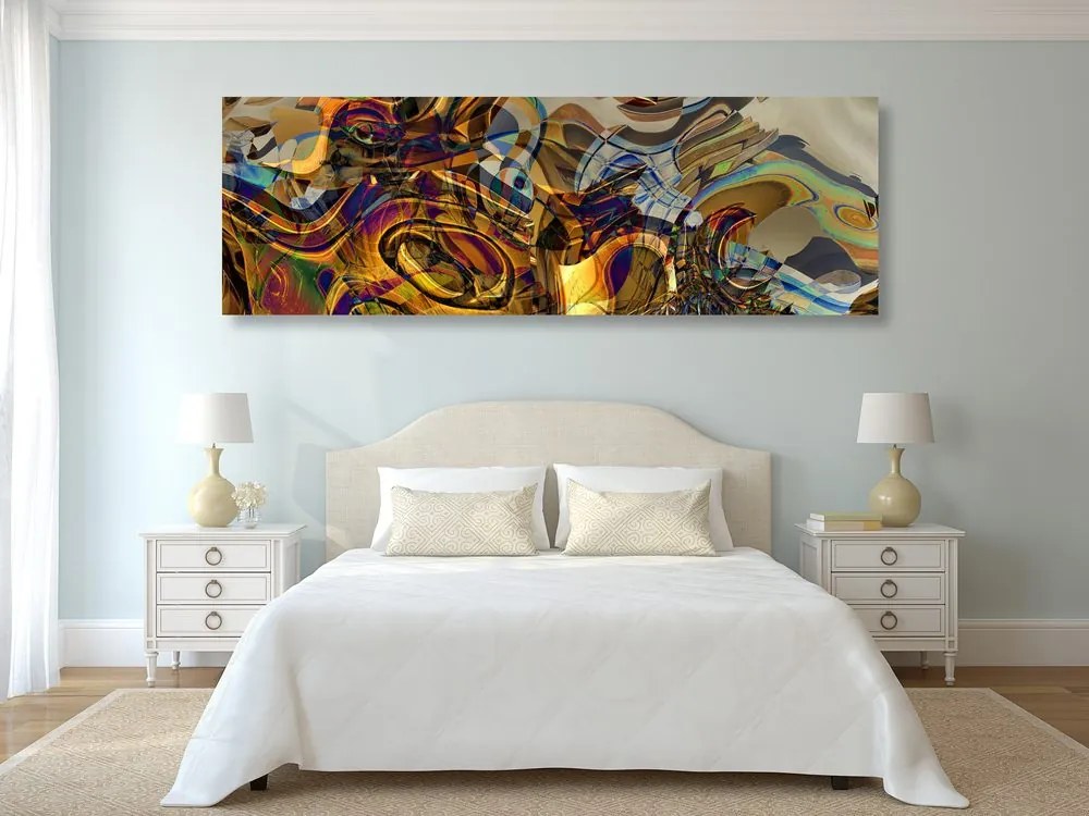 Quadro su tela – Design astratto dorato