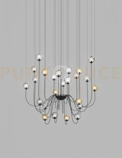 Puppet sospensione 24p multicolore 1 nero opaco 24 luci attacco g9