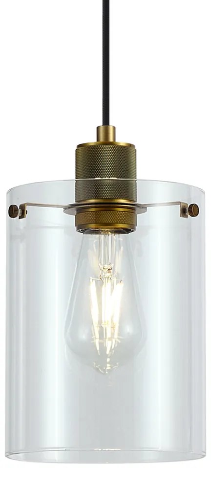 Lampada a sospensione di design bronzo con vetro trasparente - Domo