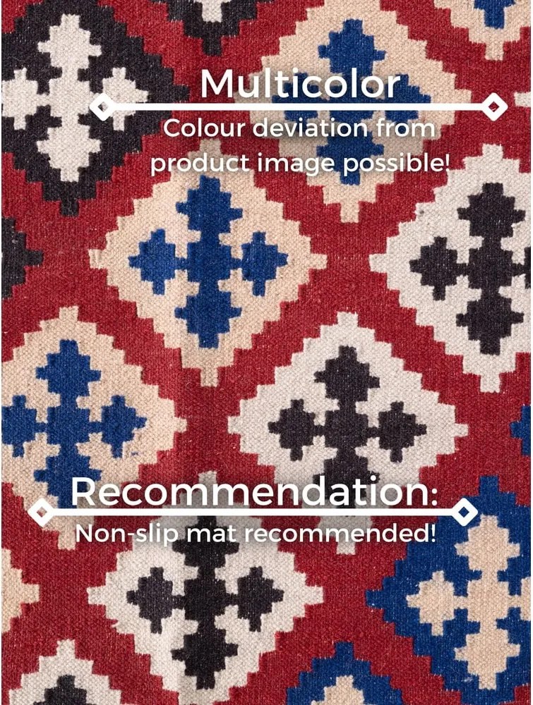 Passatoia rossa in lana reversibile/tessuta a mano 60x190 cm Kamal Rami – Nouristan