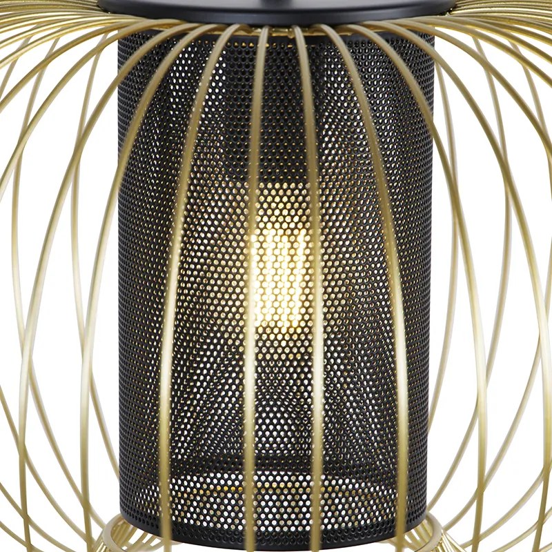 Lampada a sospensione di design oro con nero 50 cm - Marnie