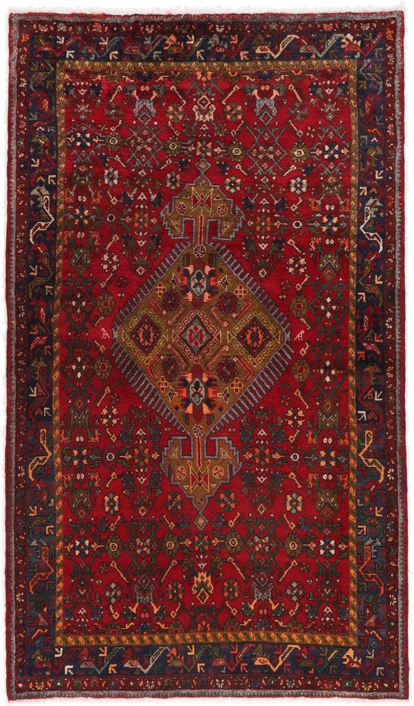 Hamedan Tappeto 130 x 220 (Iran) Annodato A Mano