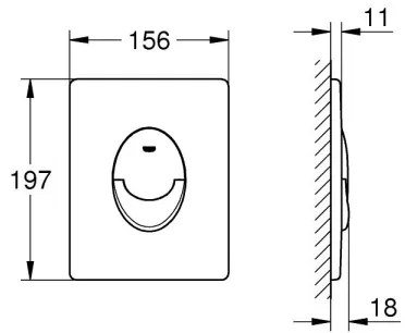 GROHE 389642430 - Pulsante di scarico START 156 × 197 mm, nero