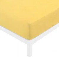 Lenzuolo con angoli singolo giallo cotone