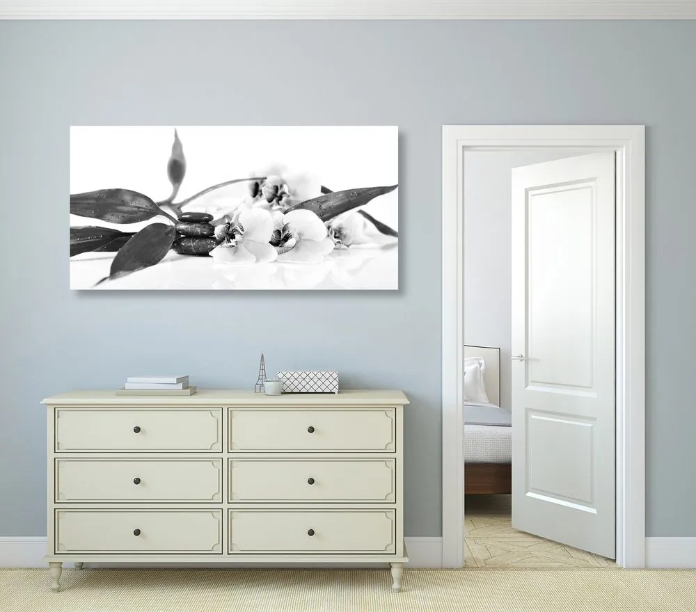 Quadro su tela – Natura morta con pietre Zen in bianco e nero