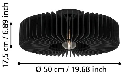 Eglo 900831 - Plafoniera PALOMBAIA 1xE27/40W/230V nero