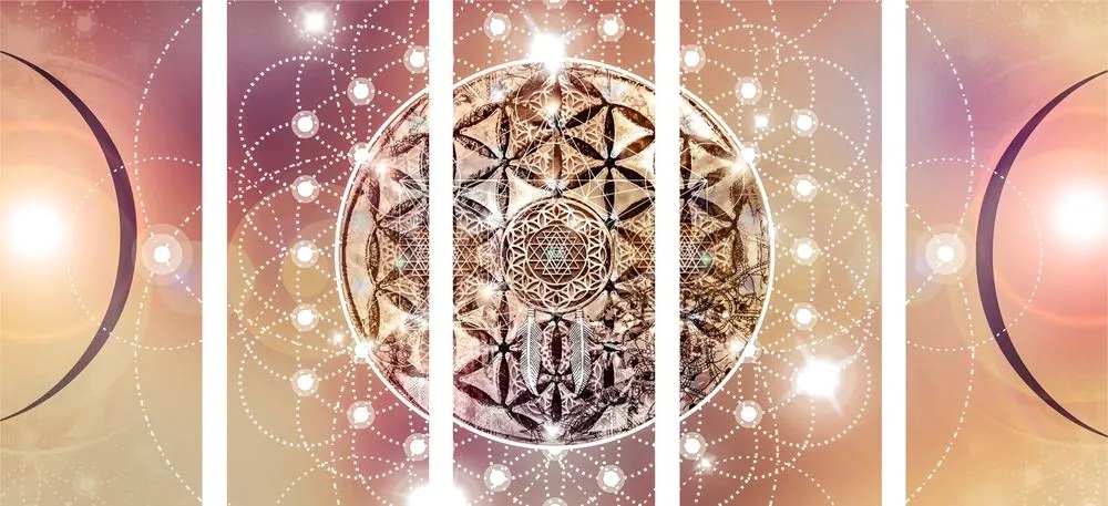 Quadri 5 pezzi – Mandala affascinante