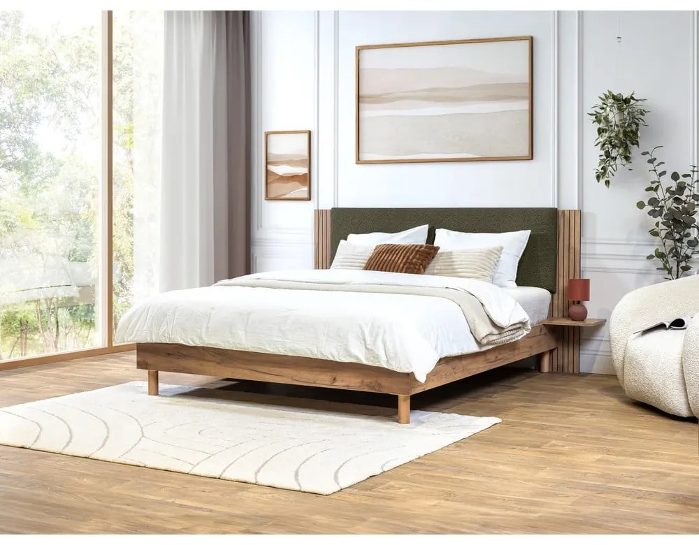 Letto matrimoniale verde con rete inclusa 160x200 cm Lior – Bobochic Paris