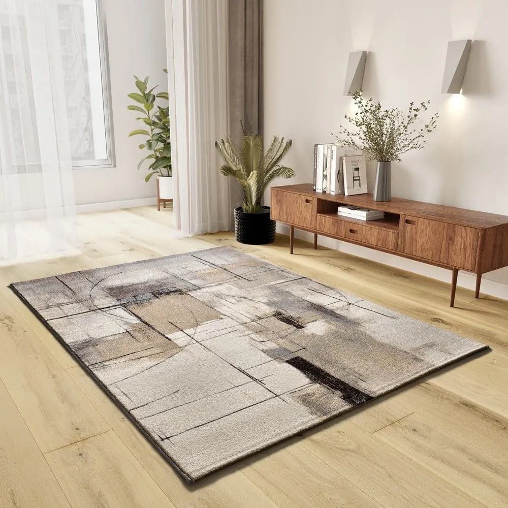 Tappeto grigio/beige 133x190 cm Beruti – Universal