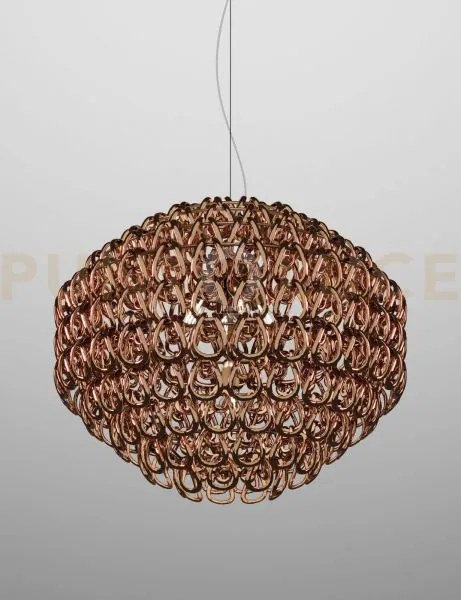 Giogali sospensione 85 cristallo rame e bronzo opaco 5 luci attacco...