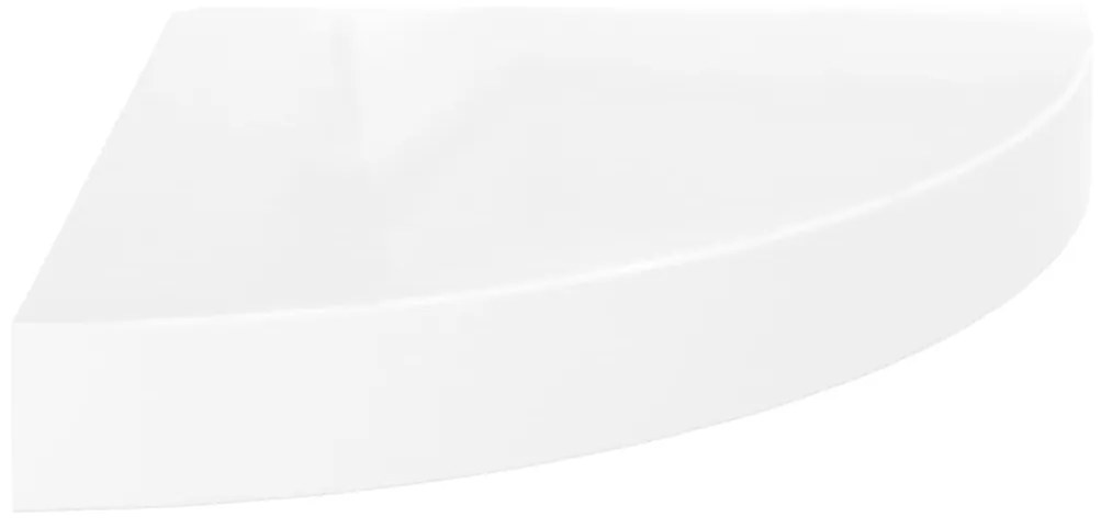 Scaffali angolari a parete 4 pz bianco lucido 25x25x3,8 cm mdf